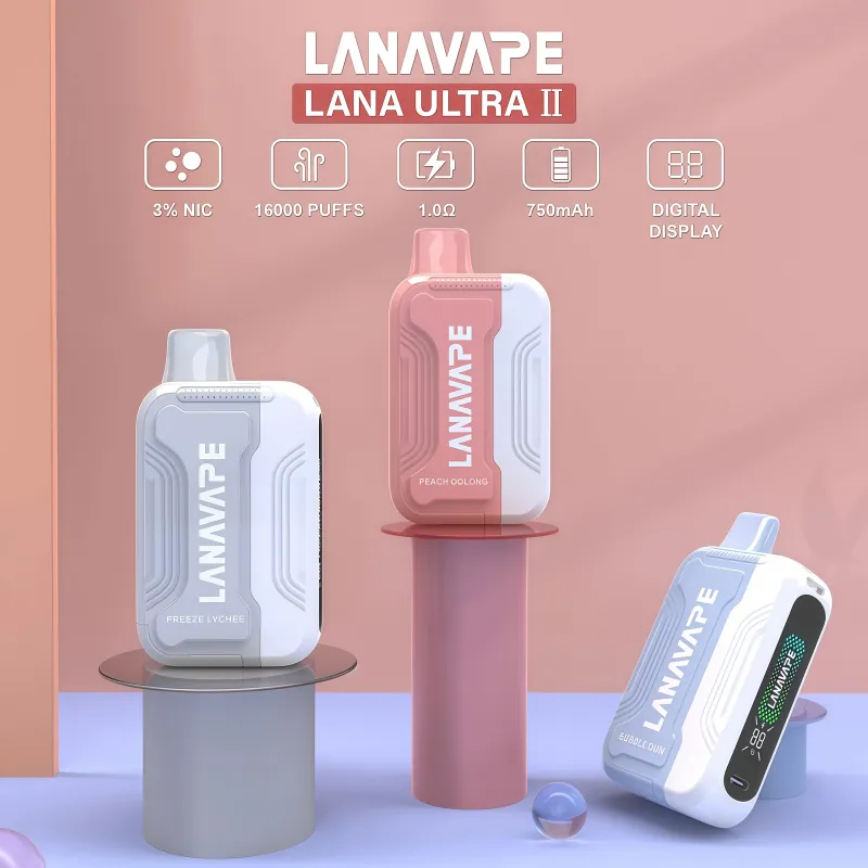 Lana Ultra II 16000口大容量拋棄式電子煙-數位螢幕顯示